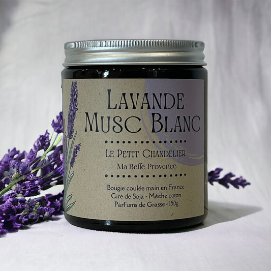 Bougie Lavande Musc Blanc